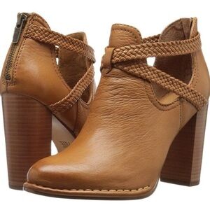 Frye Margaret Shootie Ankle Boot, Tan Leather, Braided, Women’s 6.5